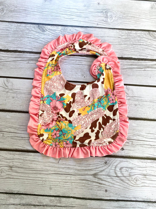 Pink Cow Bib