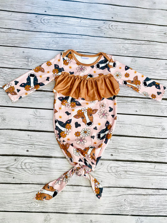 Cow Baby Gown