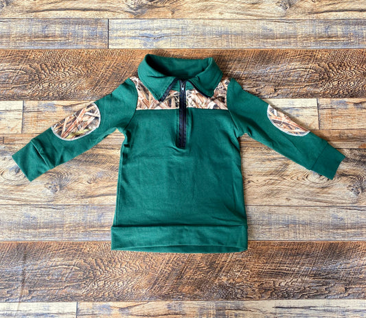 Green & Camo Pullover