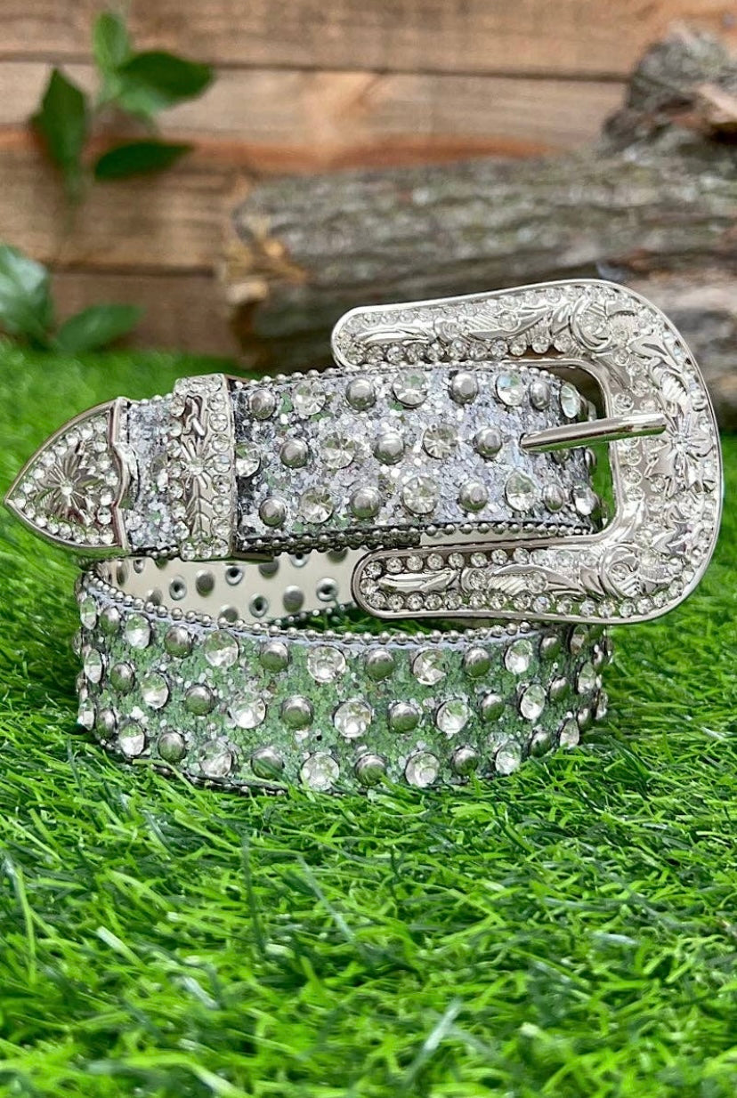 Silver Glitter Belt