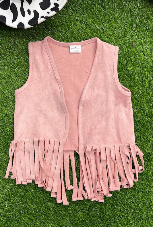 Pink Fringe Vest