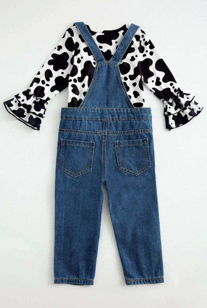 Cow Print Overalls