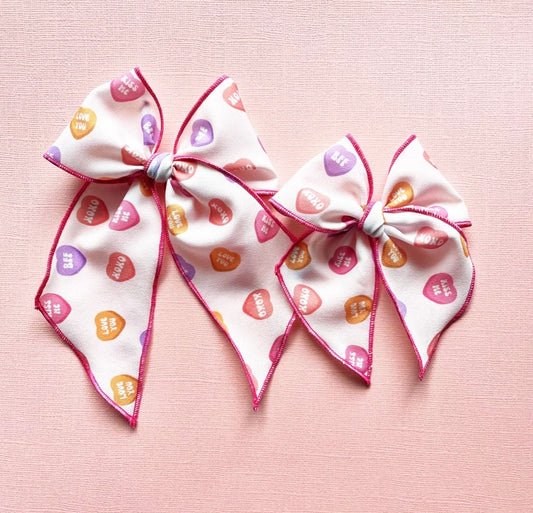 Conversation Hearts Bow