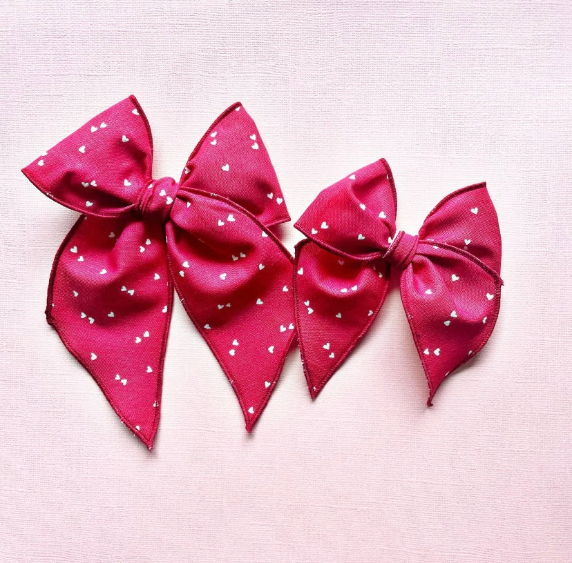 Red Tiny Heart Bow