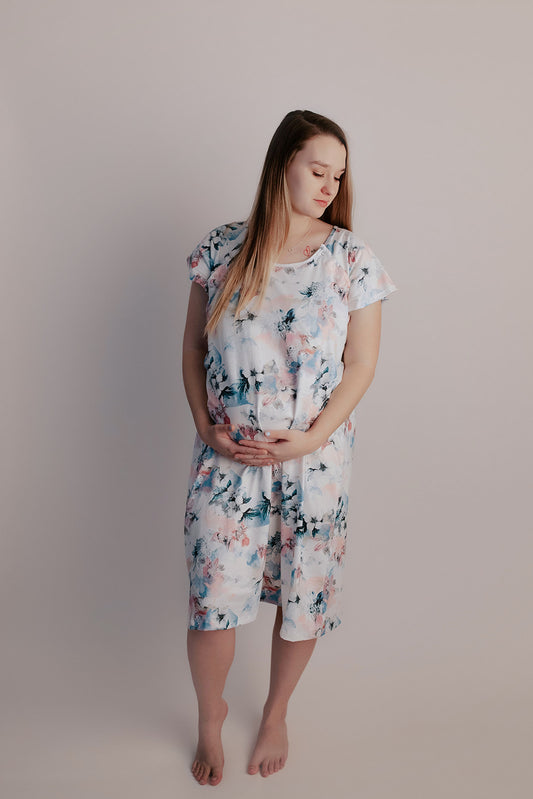 Watercolor Labor and Delivery/Nursing gown