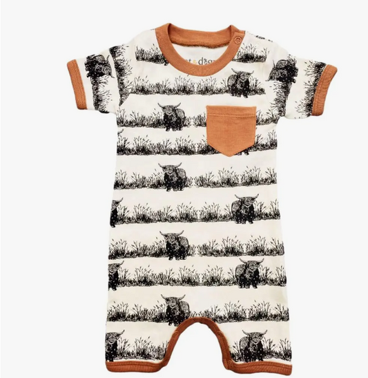 Highland Cow Short Romper