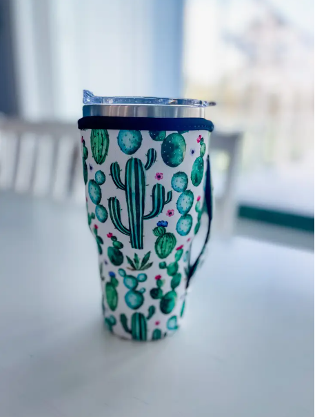 Cactus Tumbler Sleeve w/ handle