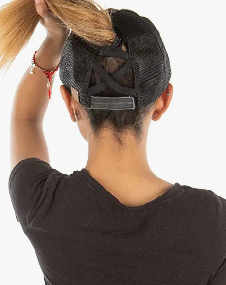 Dog Mom Criss Cross Pony Hat